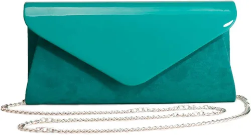Miniatura 3 de WALLYNS Bolso de mano clásico de charol con franela azul TIF azul Tif Blue