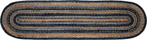 Miniatura 2 de Colección trenzada River Shale Premium Estilo primitivo, rústico, campestre, rústico Yute/algodón 30 días sin riesgo Alfombra