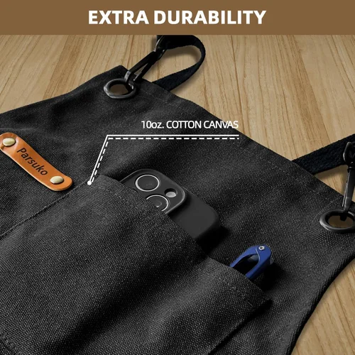 Miniatura 4 de Professional Work Chef Apron for Men Women, Duty Water-Resistant Cotton Canvas, Durable Adjustable, Cooking BBQ