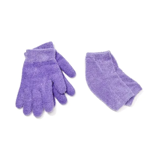 NatraCure Mangas y Guantes de Gel Hidratante para Talón y Manos - Lavanda (para Piel Seca, Manos, Pies y Cutículas)