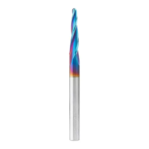 Amana Tool 46286-K Brocas de enrutador CNC en espiral de corte de carburo para plástico, madera 2D/3D tallado 3.6 grados punta de bola de ángulo