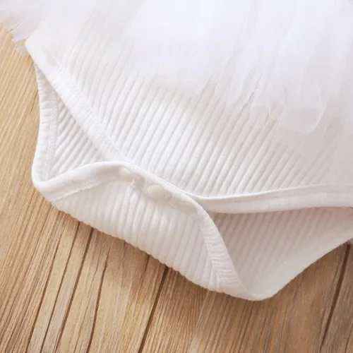 Miniatura 20 de OPAWO Vestido de bebé recién nacido, vestido de verano sin mangas, enterizo con cuello halter, vestido de tul de una pieza, 0-18 meses