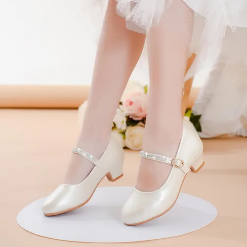 Miniatura 2 de Motasha Zapatos de vestir para niñas pequeñas, zapatos de princesa con purpurina Mary Jane para niñas, tacones bajos, fiesta, boda, para niños