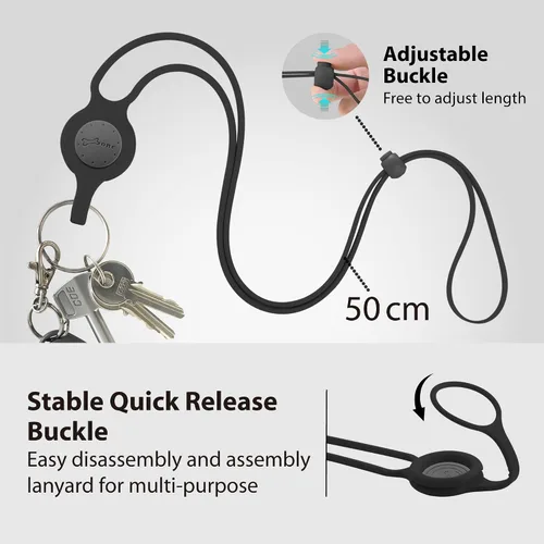 Miniatura 6 de BONE Lanyard - Correa para teléfono celular con ranura para tarjeta y bolsillo, cordón de silicona ajustable, soporte universal para iPhone