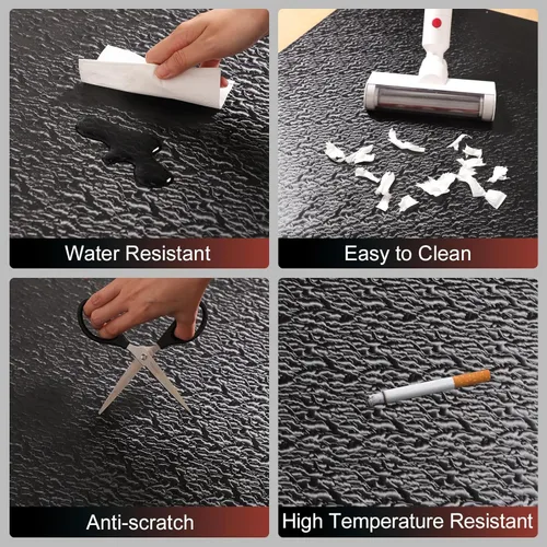Miniatura 5 de Alfombrilla para silla de oficina para suelo de madera dura, 36"x48" Grande Alfombrilla negra de PVC para silla de escritorio de computadora