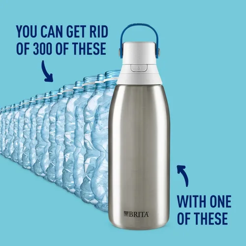 Miniatura 3 de Brita Botella de agua filtrada aislada con popote de repuesto para filtro de agua