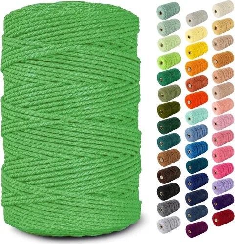 Miniatura 148 de Nook Theory - Cuerda de macramé de 3 mm, 220 yardas de cuerda de algodón, hilo de 4 mm y 5 mm, cuerda para manualidades, perfecta para colgantes
