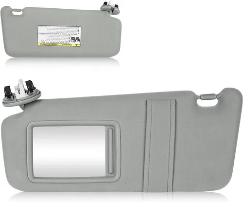 Miniatura 10 de Visera solar con luz para Toyota Camry 2007-2011 con techo solar, lado derecho del pasajero gris. Reemplaza 74320-06800-B0