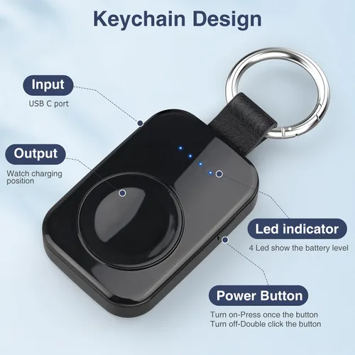 Miniatura 6 de i.VALUX Cargador inalámbrico portátil para Apple Watch Series 11/10/9/8/Ultra/7/6/5/4/3/2/SE, cargador magnético compacto para iWatch de 1000mAh