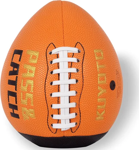 Miniatura 2 de KUYOTQ PassCatch Training Football, Kids Size 6(Ages 5-10) Youth Size 7(Ages 8-13) Official Size 9(Ages 13+) Fatherless Bounce Back Composite Naranja