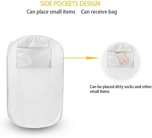 Miniatura 5 de AFPANQZ Cesta plegable de malla para ropa sucia, plegable, portátil, para guardar lugar para el hogar, fácil de plegar para viajes, 13.5 x 13.5 x 21