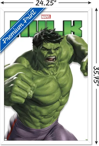 Miniatura 3 de Trends International Marvel Comics Hulk Feature Series - Póster de pared, 34 pulgadas de largo x 22.4 pulgadas, versión enmarcada en blanco