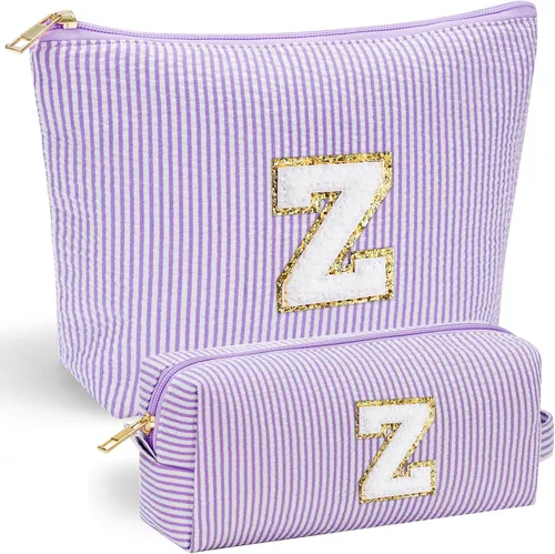 Miniatura 113 de YOOLIFE Regalos del Día de la Madre para mujeres, bolsa de maquillaje con inicial, bolsa de cosméticos, bolsa de maquillaje de viaje, regalos Rosado