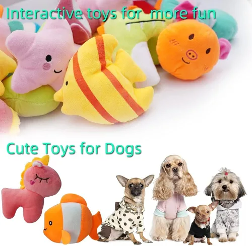 Miniatura 4 de Paquete de 27 juguetes chirriantes para cachorros, diferentes diseños, juguetes chirriantes para mascotas, lindos juguetes de peluche a granel