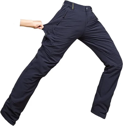 Miniatura 3 de Pantalones cargo de senderismo de secado rápido para hombre, para exteriores, casual, elástico, transpirable, con múltiples bolsillos (sin cinturón)