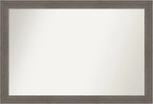 Miniatura 116 de Amanti Art Espejo de pared personalizado no biselado (24.5 x 24.5 pulgadas), marco gris marrón alta, varios tamaños personalizados, espejo de baño