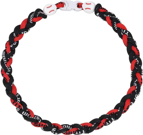 Collar de béisbol de 18 pulgadas, regalos de goteo de béisbol, collares deportivos de tres trenzas, collares de titanio Tornado de cuerda deportiva,