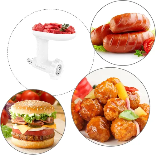Miniatura 4 de KITCHTREE Accesorio para picadora de carne para batidoras de pie KitchenAid, incluye accesorio para molinillo de alimentos y accesorio de relleno