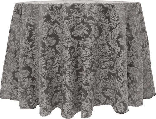 Miniatura 14 de Ultimate Textile - Paquete de 2 manteles redondos de damasco Miranda de 90 pulgadas - Tejido jacquard, negro
