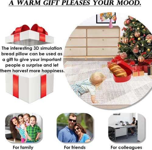 Miniatura 6 de zhidiloveyou Almohada de Pan Divertida Rellena con Forma de Pan Juguete Regalo para Niños y Adultos, 15.7 pulgadas
