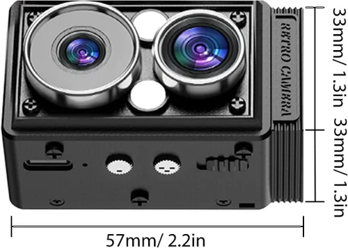 Miniatura 8 de Andoer Cámara digital S11 Retro, cámara CCD de doble lente, estilo TLR portátil, retro, apuntar y disparar, compacto, pequeño con 6 filtros