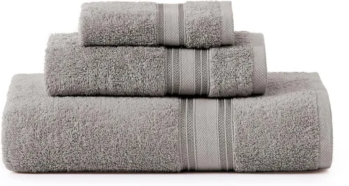 Miniatura 84 de Lane Linen Juego de 4 toallas de baño de 100 % algodón (35 x 66 pulgadas), juego de toallas de baño extragrandes de algodón sin torsión, secado Gris