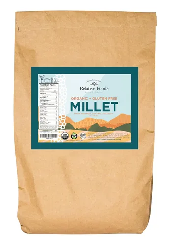 Miniatura 6 de Semilla de Mijo Descascarillada Orgánica Entera – Semilla de Mijo Orgánica de Grano Entero de 5 libras – Grano Sin Gluten para Gachas, Ensaladas