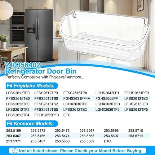 Miniatura 4 de Contenedor de puerta de refrigerador mejorado 240356402 compatible con Frigidaire, repuesto de estante de puerta, estante de puerta Frigidaire