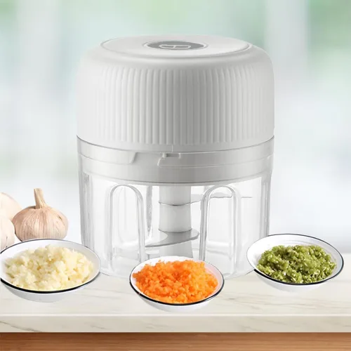 Miniatura 4 de Picadora de ajo eléctrica, picadora de verduras portátil, trituradora de ajo y picadora de cebolla, procesador de alimentos inalámbrico