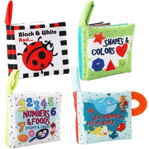 Miniatura 2 de Libros para bebés, regalos de juguetes para bebés, libros arrugados de tela para bebés, bebés de 0-3-6-12-18 meses, juguetes de aprendizaje temprano