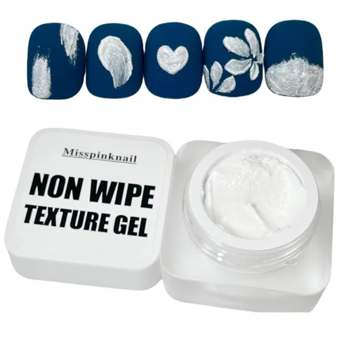 Textura Gel semi sólido 0.21 oz polvo espejo 3D arena textura yeso escultura blanco en color claro trazo en relieve pintura gel