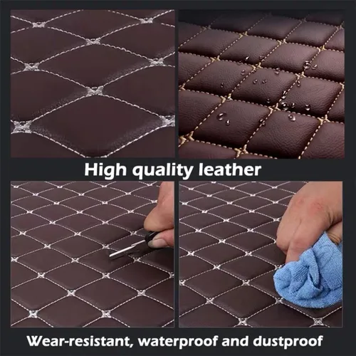 Miniatura 4 de Alfombrillas de cuero personalizadas para todo tipo de clima, revestimientos para el suelo de automóviles, SUV, camiones, juego de tapetes Azul