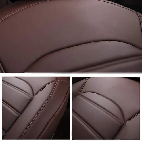 Miniatura 8 de Juego completo de fundas de asiento de piel para BMW Serie 3 Coupé 2009 – 2011 con cojín delantero y trasero compatible con airbag, color negro