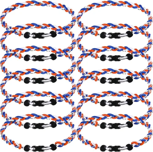 Miniatura 14 de Zeyune Collar de béisbol de 18 pulgadas para niños, tres cuerdas trenzadas, tornado, titanio, collar de cuerda de béisbol para hombre