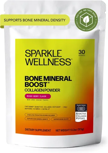 Miniatura 13 de Sparkle Wellness Bone Mineral Boost (Acai Lemonade) [30 porciones] Suplemento de colágeno en polvo Péptidos de colágeno bioactivos FORTIBONE