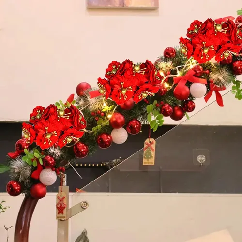 Miniatura 2 de Wnvivi 120 flores de Pascua de Navidad, 4.7 pulgadas, flor de pascua roja de 4.7 pulgadas, adornos de árbol de Navidad, adornos de flores de pascua