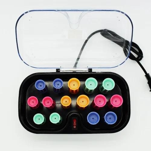 Miniatura 2 de Juego de rodillos electrónicos de flecha de 15 unids/lote + guantes, para cabello largo, medio corto, rodillo de pelo de viaje con clips