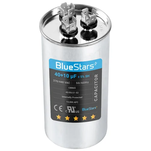 Miniatura 46 de [Listado UL] BlueStars 10 uF ± 5% MFD 370/440V CBB65 CBB65A Pieza de Repuesto de Capacitor de Arranque y Funcionamiento Ovalado - Capacitores