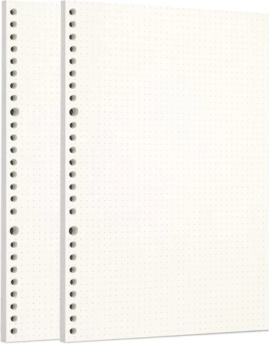 Miniatura 85 de Zelten 1 paquete A5 de 80 hojas/160 páginas 4 en 1 rayado cuadrado punteado en blanco hojas sueltas perforadas papel de repuesto de papel