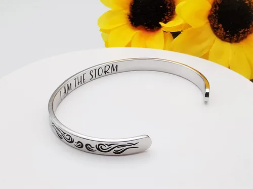 Miniatura 87 de Pulseras inspiradoras para mujer, joyería de acero inoxidable, con refranes, pulsera motivacional con mensaje oculto, pulseras grabadas para mejor
