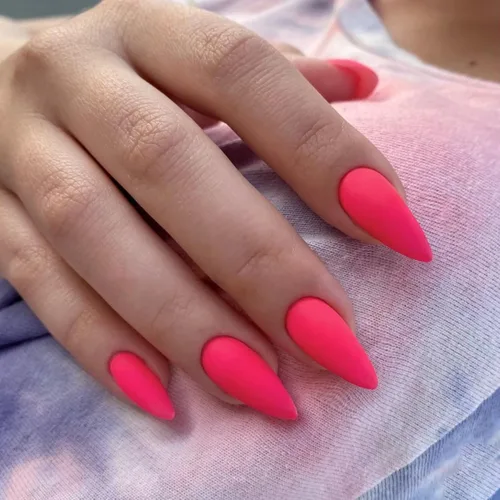 Miniatura 28 de Uñas postizas a presión azul real - Forma de almendra, longitud media, acrílicas neutrales reutilizables para mujeres y niñas - Uñas postizas