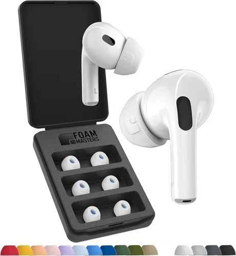 Almohadillas de espuma viscoelástica prémium para AirPods Pro 1° y 2° generación, 3 pares, versión Black Magic 6.0, cómodas, seguras, mejor Blanco