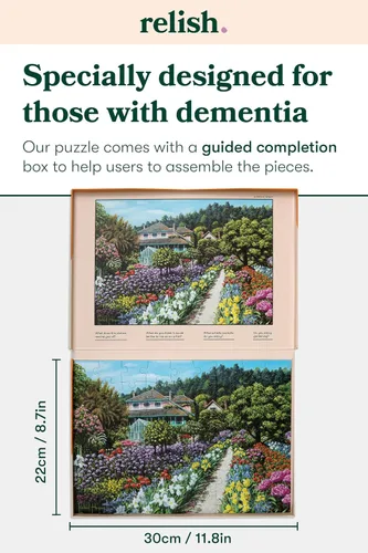 Miniatura 6 de Relish Rompecabezas de demencia para adultos, rompecabezas de jardín de Monet de 63 piezas, actividades de demencia para personas mayores