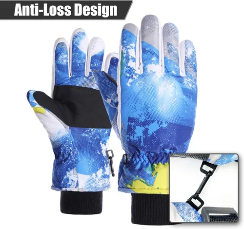 Miniatura 6 de UTTPLL Guantes de nieve impermeables para niños, guantes de esquí deportivos, guantes de invierno cálidos para niños, guantes de snowboard al aire