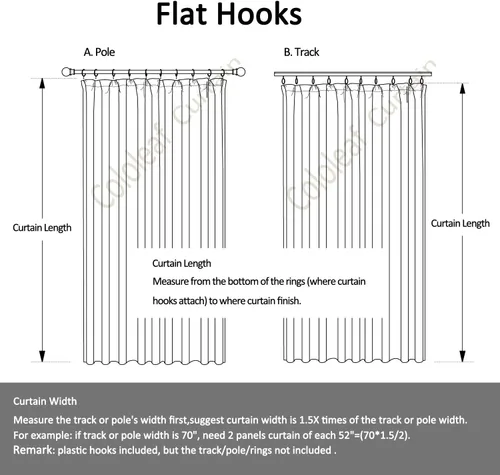 Miniatura 5 de cololeaf Panel de cortinas opacas de terciopelo con forro para cine en casa, cortina de ganchos planos para barra transversal o pista, 100 pulgadas