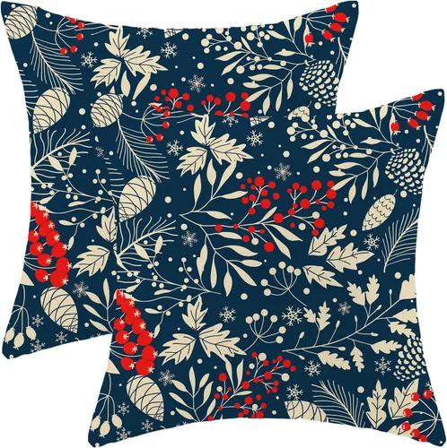 Miniatura 30 de Fundas de almohada de Halloween de 18 x 18 pulgadas, 2 piezas, fundas de almohada decorativas de cuervos en árbol negro para sofá, funda de cojín