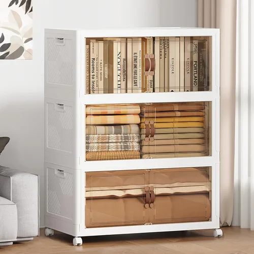 Miniatura 8 de SAILUN 321QT/80Gal Contenedores de almacenamiento apilables con tapa, contenedores de almacenamiento plegables con puertas, armario plegable