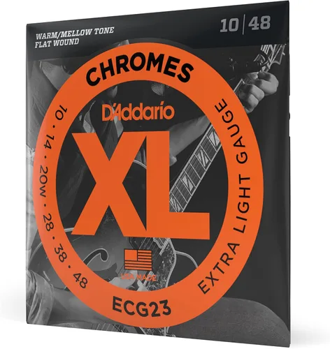 Miniatura 7 de D'Addario Cuerdas de Guitarra – Cuerdas de Guitarra Eléctrica XL Chromes – Entorchado Plano – Pulidas para una Sensación Ultra Suave y Tono Cálido