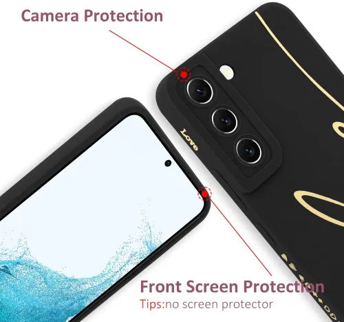 Miniatura 2 de Funda para Samsung Galaxy S22, Diseño Gráfico de Carta de Amor con Lindo Chapado en la Parte Trasera con Protección de Cubierta de Cámaras con Lente
