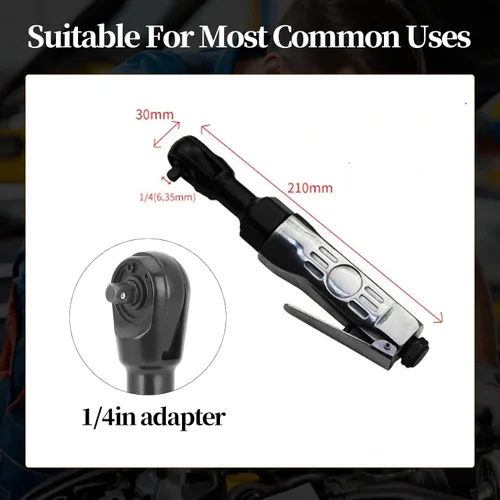 Miniatura 5 de Walfront Llave de impacto neumática de trinquete de aire 1/4 Torsión ajustable del conductor cuadrado 25ft-lbs 90psi para el mantenimiento industrial